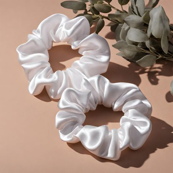 Ivory Indulgence White Mulberry Silk Scrunchie