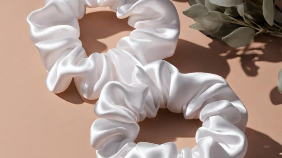 Ivory Indulgence White Pure Mulberry Silk Scrunchie