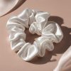 Ivory Indulgence White Pure Mulberry Silk Scrunchie