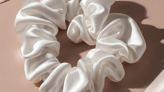 Ivory Indulgence White Pure Mulberry Silk Scrunchie