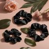 Midnight Magic Black Pure Mulberry Silk Scrunchie 4