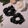 Midnight Magic Black Pure Mulberry Silk Scrunchie 3