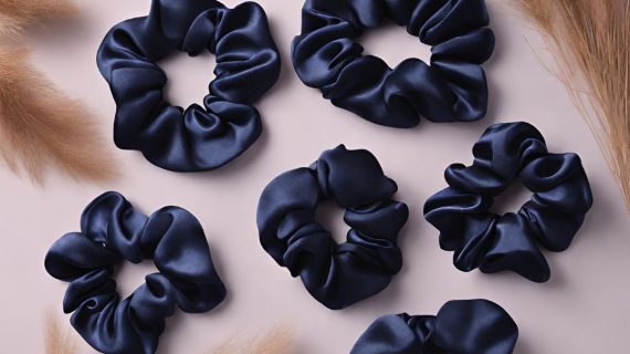 Night Voyage Blue Pure Mulberry Silk Scrunchie