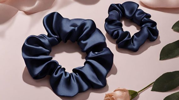 Night Voyage Blue Pure Mulberry Silk Scrunchie