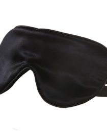 Black Colored Silk Sleep Mask Displayed On A White Background