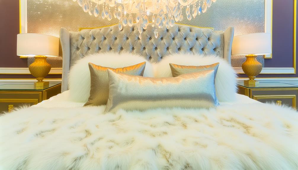 cozy and glamorous bed