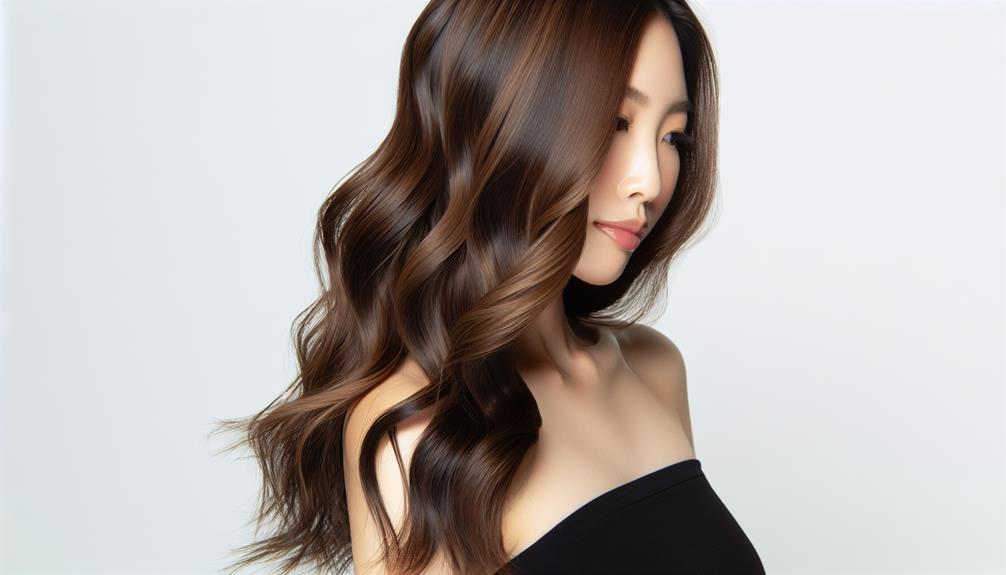 hairstyle side parted medium long layers
