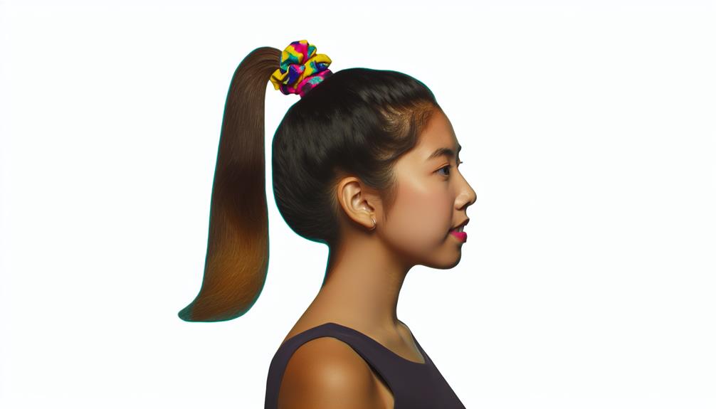 hairstyle with scrunchie accessory